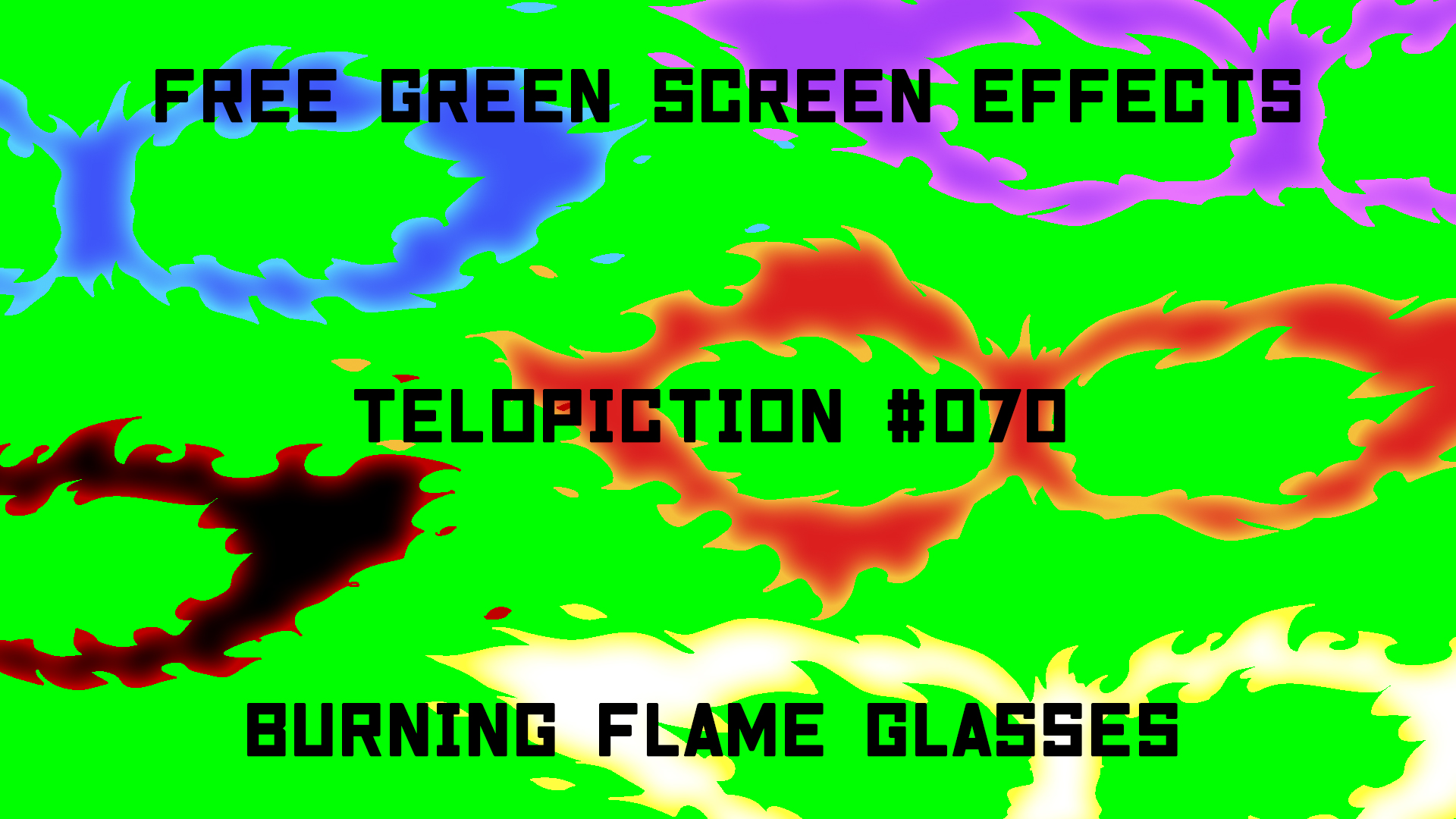 無料グリーンスクリーン素材アニメーションTELOPICTION・炎の眼鏡