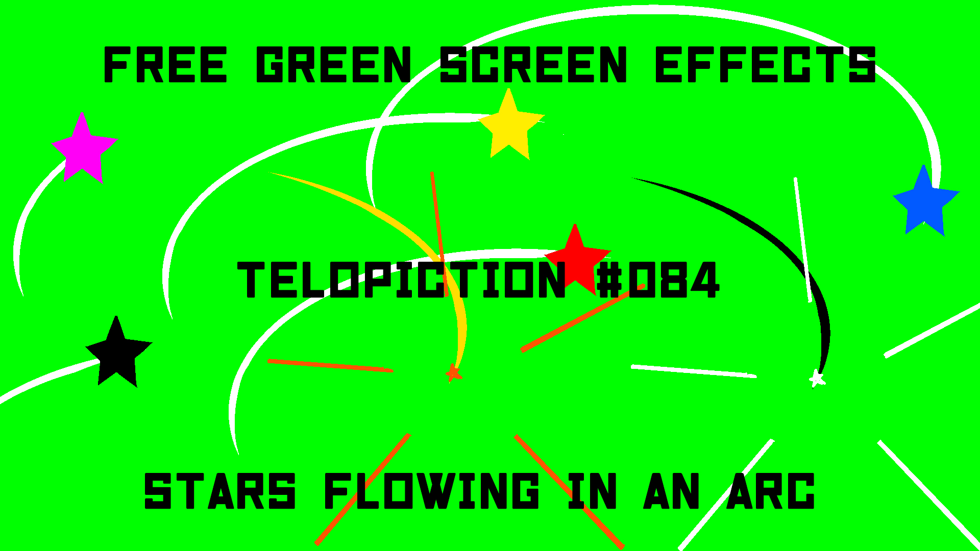無料グリーンスクリーン素材アニメーションTELOPICTION・弧を描いてはじける星