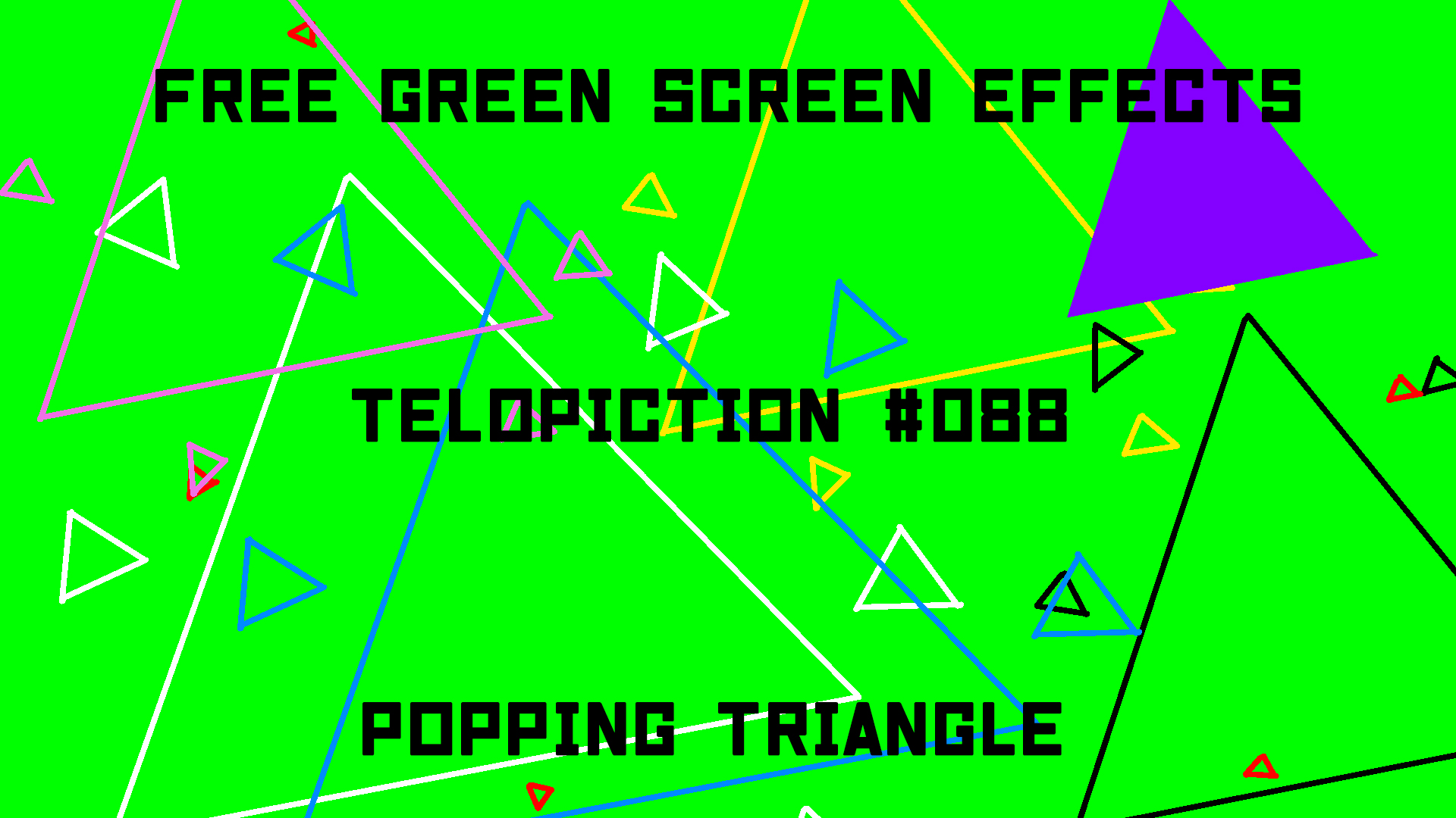 無料グリーンスクリーン素材アニメーションTELOPICTION・はじける三角のエフェクト