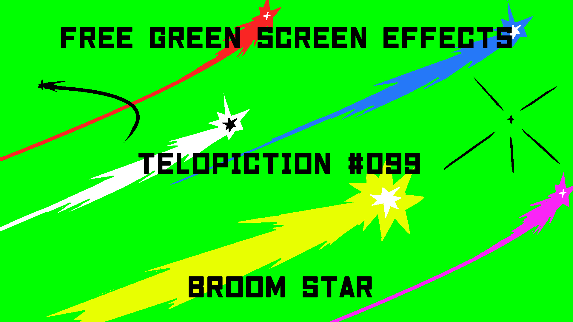 無料グリーンスクリーン素材アニメーションTELOPICTION・ほうき星