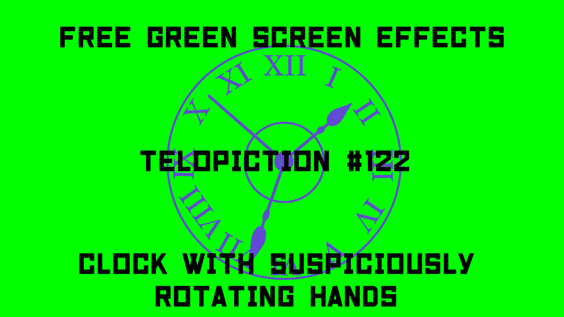 無料グリーンスクリーン素材アニメーションTELOPICTION・怪しく回る時計