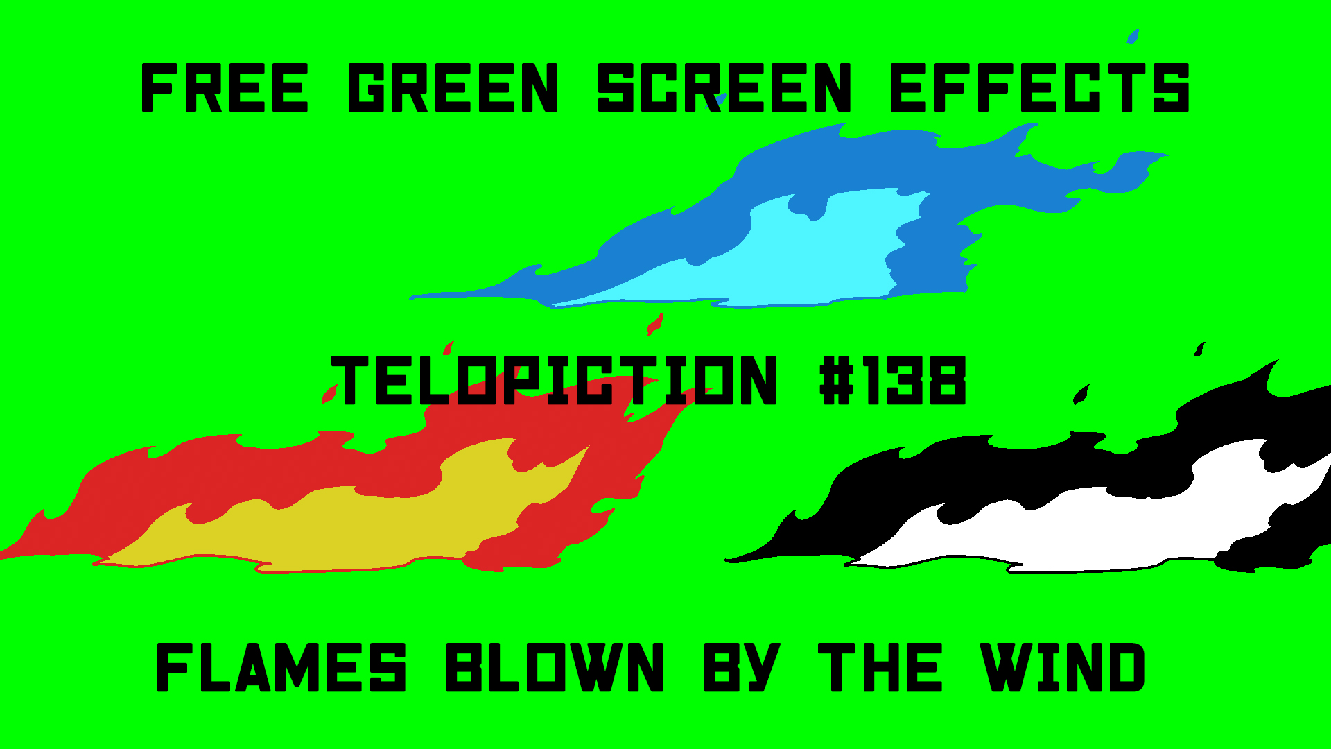 無料グリーンスクリーン素材アニメーションTELOPICTION・風になびく炎